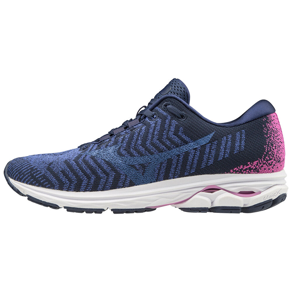 Zapatillas Running Mizuno WAVE RIDER WAVEKNIT3 Mujer Azules/Rosas Baratas BUHK-71905